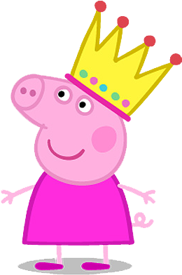 Pig Png, Peppa Pig Printables, Pig Character, Pig Illustration, - Peppa Pig With Crown (386x440), Png Download