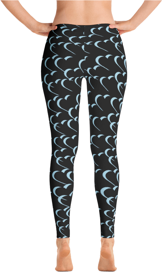 Tyfe Black And Blue Hearts Leggings - Gear Fuel Strong Is The New Skinny Blue Splash - Active (1000x1000), Png Download