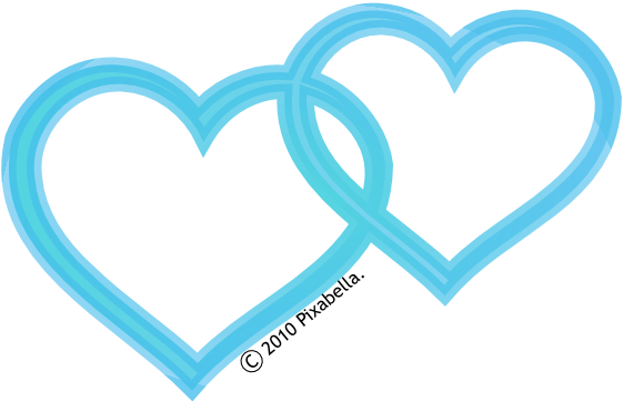 Hearts Interlinked Clip Art - Linked Heart Clipart (561x361), Png Download
