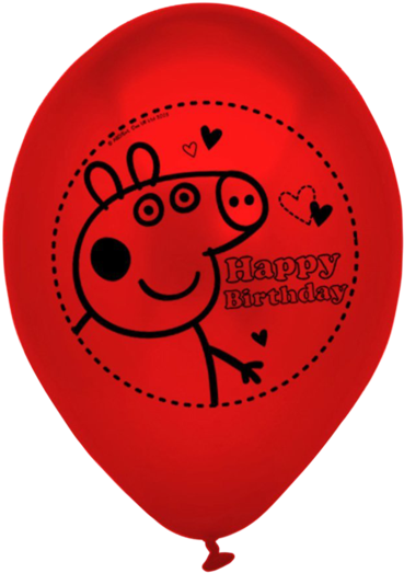 Peppa Pig Happy Birthday Party Printed Latex Balloons - Peppa Pig Latex Balloons (pk 10) (600x600), Png Download