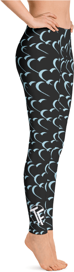 Tyfe Black And Blue Hearts Leggings - Fire Mage Warlock Armor Costume Leggings (1000x1000), Png Download