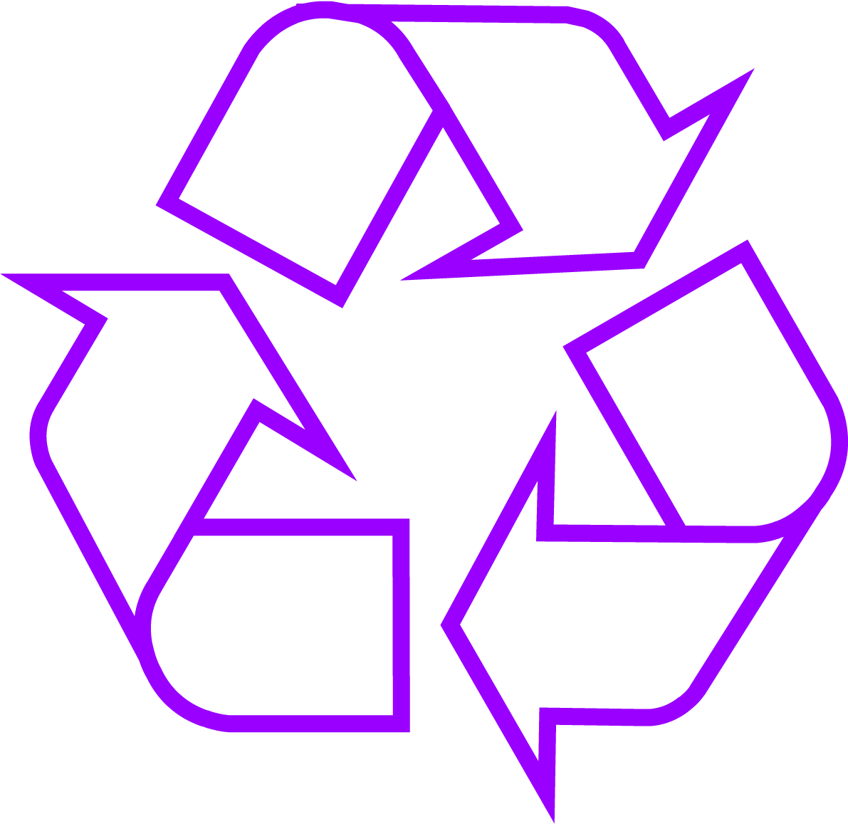 Recycling Symbol Icon Outline Purple - Recycling Logo (1200x1171), Png Download
