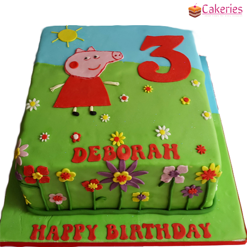 Peppa Pig Cake - Birthday (500x500), Png Download