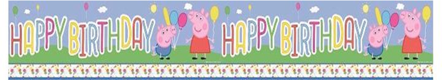 Homeparty Themespeppa Pig Party - Peppa Pig Foil Banner (1464x550), Png Download