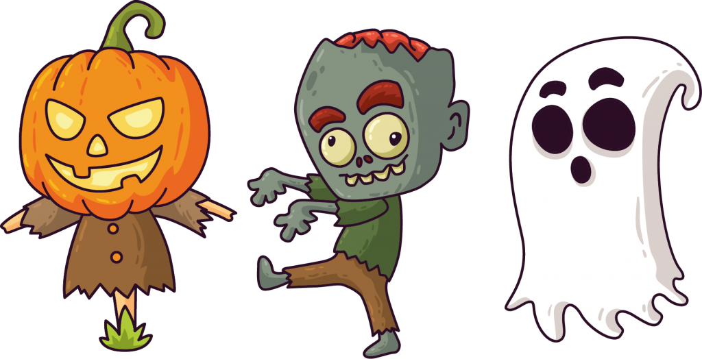 Scarecrow Zombie Ghost - Halloween Personajes (1024x524), Png Download
