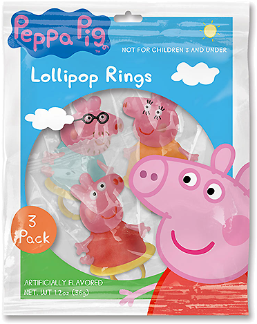 Peppa Pig Lollipop Rings - Peppa (500x500), Png Download