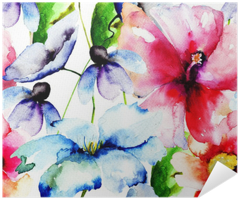 Beautiful Flowers, Watercolor Painting Poster • Pixers® - Sketch Journal: Dog Yoga (sun Salutation/red) 6x9 - (400x400), Png Download