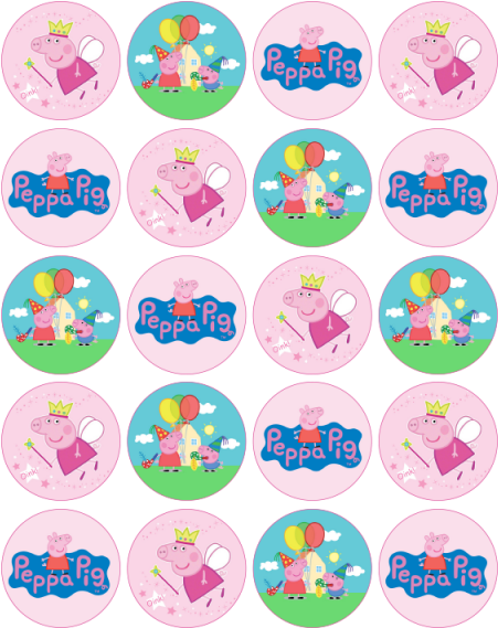 Peppa Pig Cupcakes - Topper Peppa Pig Png (600x600), Png Download