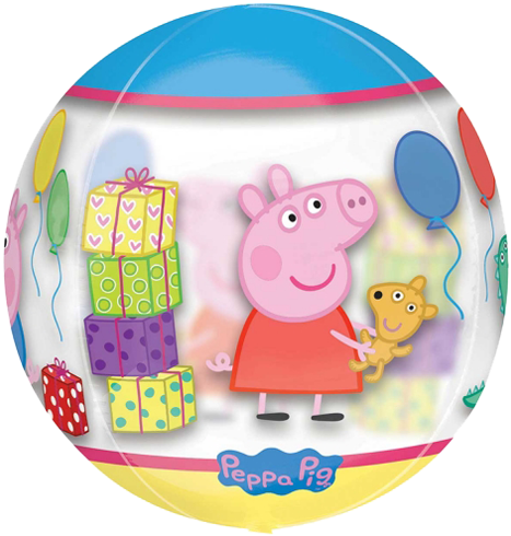 16" Peppa Pig Clear Orbz Foil Balloon - 16" Orbz Jumbo Peppa Pig Balloon Packaged - Mylar Balloons (500x500), Png Download