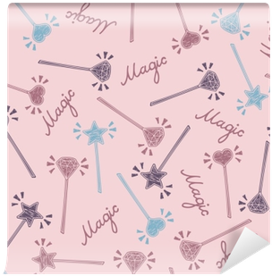 Magic Wand Seamless Pattern In Hand Drawing Style - Pattern (400x400), Png Download