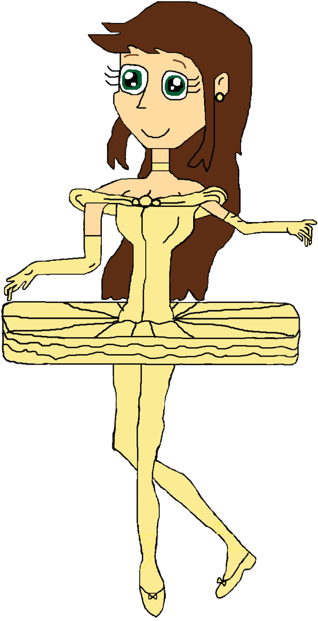 Denise As Belle Ballerina - Cartoon (636x1255), Png Download