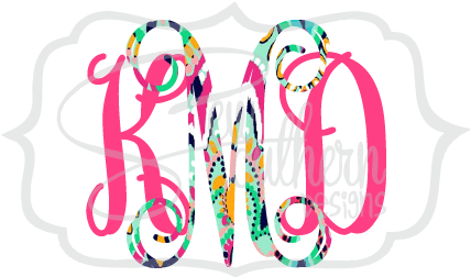 Two Color Lilly Monogram Decal - Navy Preppy Script Monogram - Kka Tote Bag, Adult Unisex, (427x409), Png Download