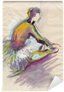 Ballerina, Water Colors Technique Wall Mural • Pixers® - Papier Dessin Aurora (400x400), Png Download