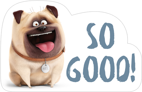 Viber Sticker «secret Life Of Pets» - Secret Life Of Pets Pug (490x317), Png Download