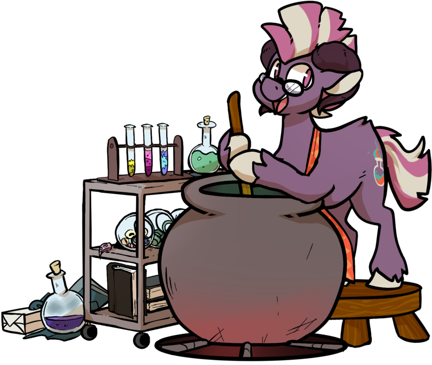 Crownedspade, Cauldron, Flask, Male, Oc, Oc Only, Oc - Cartoon (1024x795), Png Download