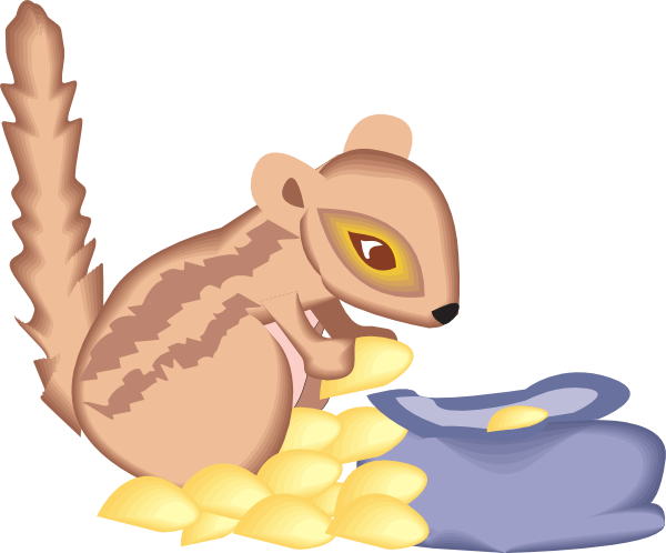 Chipmunk With A Bag Of Seeds Svg Clip Arts 600 X 498 (600x498), Png Download