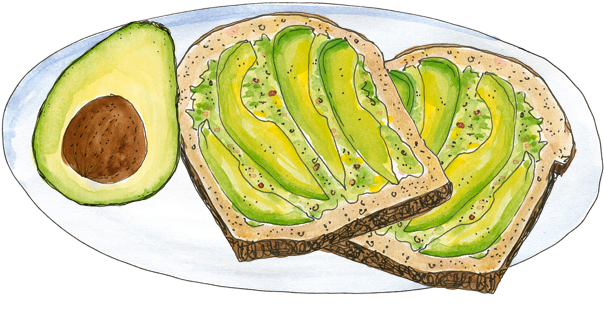 Transparent Toast Avocado Image Transparent Library - Avocado Toast Transparent (620x388), Png Download