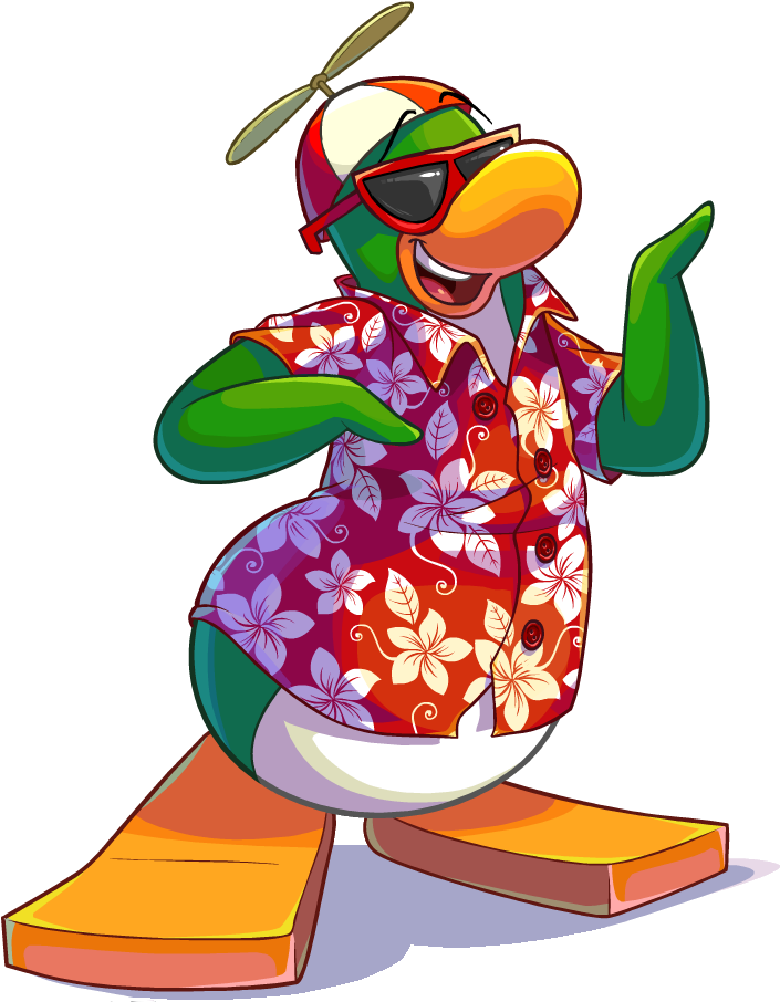 Rookie Waving - Club Penguin Island Rookie (716x913), Png Download