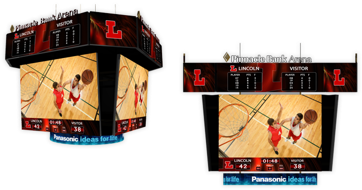 Pinnacle Bank Arena - Arena Scoreboard Png (777x394), Png Download