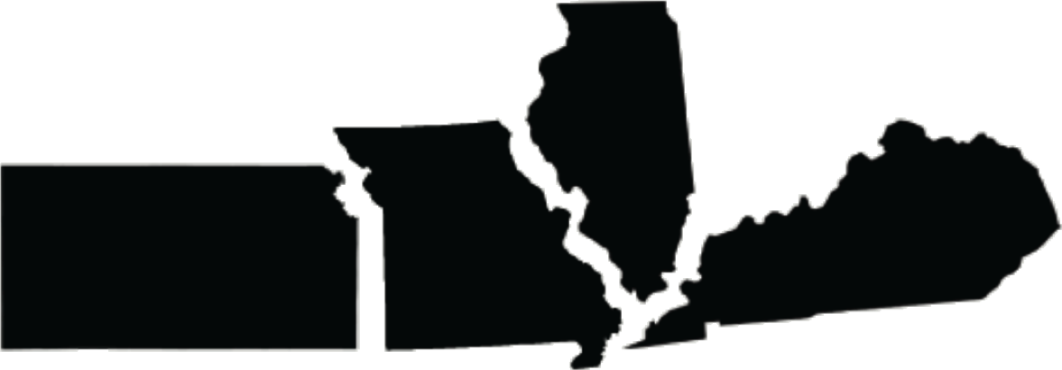 Service Areas Arv - Kansas Missouri Illinois (1177x410), Png Download