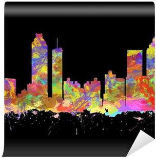 Watercolor Art Print Of The Skyline Of Atlanta Georgia - Atlanta (400x400), Png Download