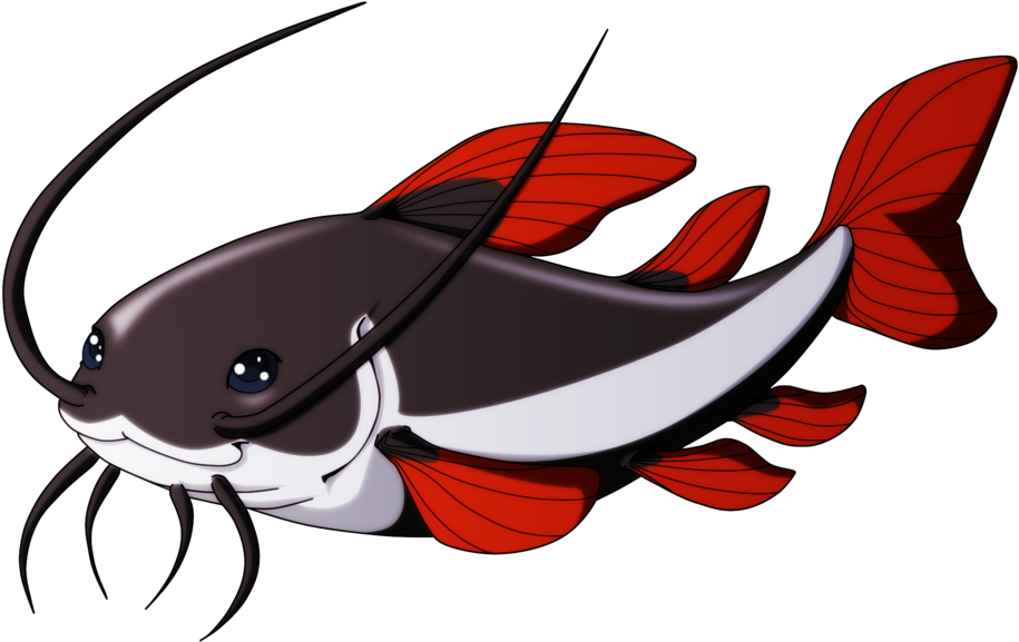 My Pet Fish By Animewave - Red Tail Catfish Cartoon (1203x664), Png Download