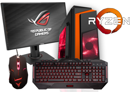 Amd Ryzen 5 Quad Core - Amd Ryzen Gaming Pc (457x348), Png Download