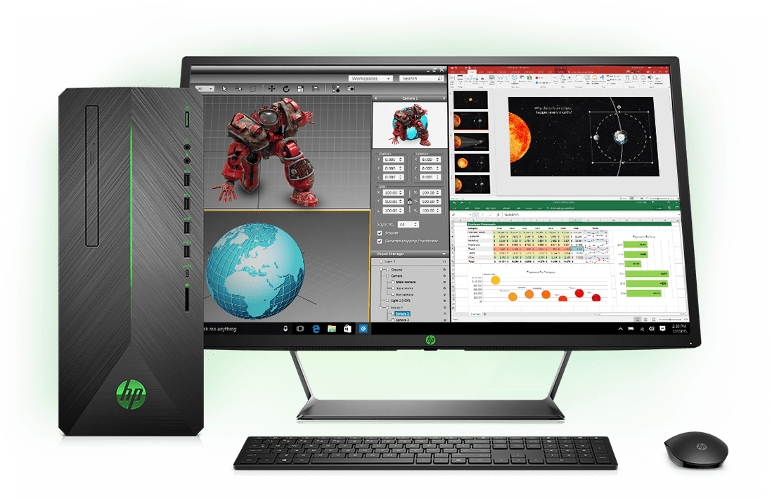 Pavilion Gaming Desktop Multitasking Screen - Hp Pavilion 690 0002nb (1200x800), Png Download