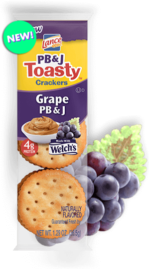 Toasty® Peanut Butter & Grape Jelly - Lance Peanut Butter And Jelly Crackers (395x540), Png Download