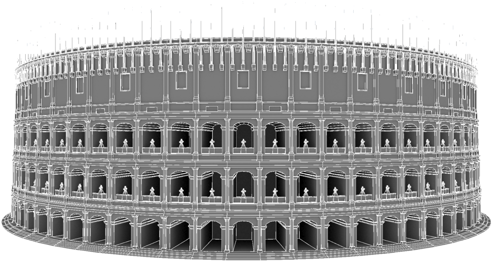 Colosseumwireframe (1000x563), Png Download