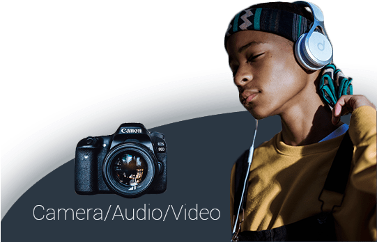 Cameras & Photography - Headphones (540x485), Png Download