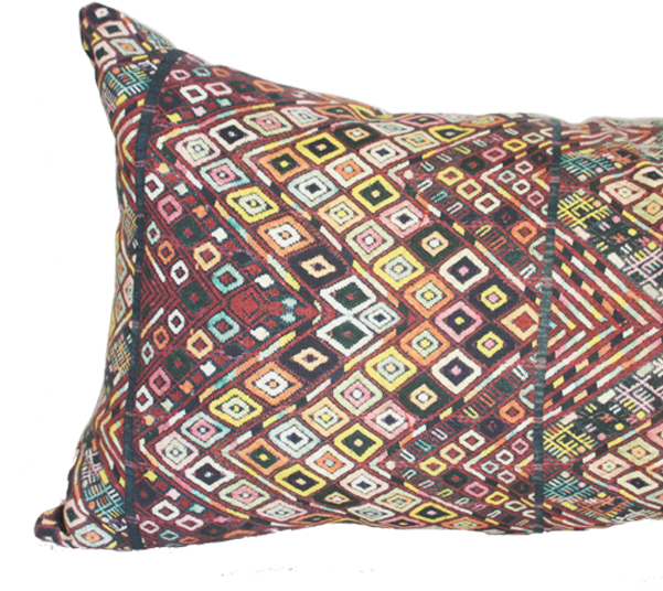 Pink Diamond Huipil Printed Pillow - Cushion (600x600), Png Download