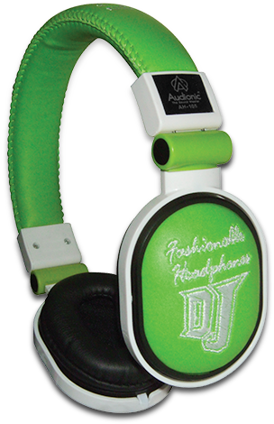 The Green Dj-headphones With Black Outlining Outlook - Disc Jockey (534x534), Png Download