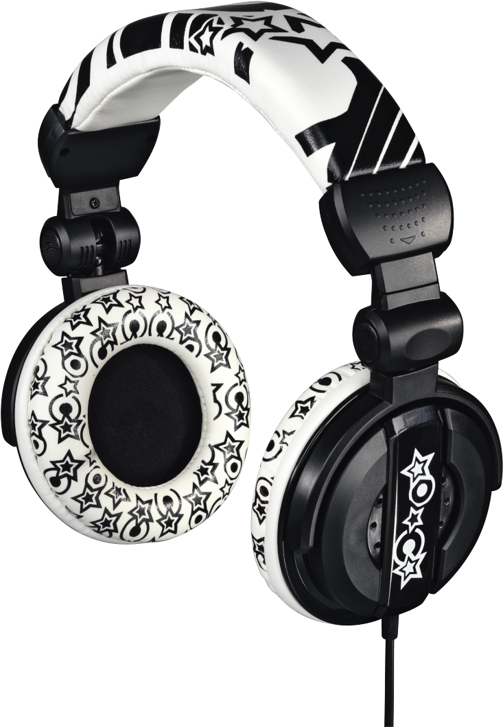 "dj" Over-ear Stereo Headphones, Black/white - Hama Over-ear Stereo Headphones Dj - Headphones - Full (1100x1100), Png Download