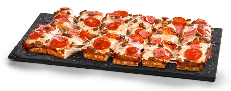 Meat Eater Pan Pizza With Pepperoni, Sliced Ham, Beef - Pepperoni (740x352), Png Download