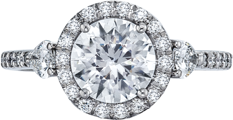 Mark Patterson Platinum Diamond Halo And Pear-shape - Gh, Si1-si2 Round Brilliant 1/3 Carat (0.33 Ctw) 14k (800x800), Png Download