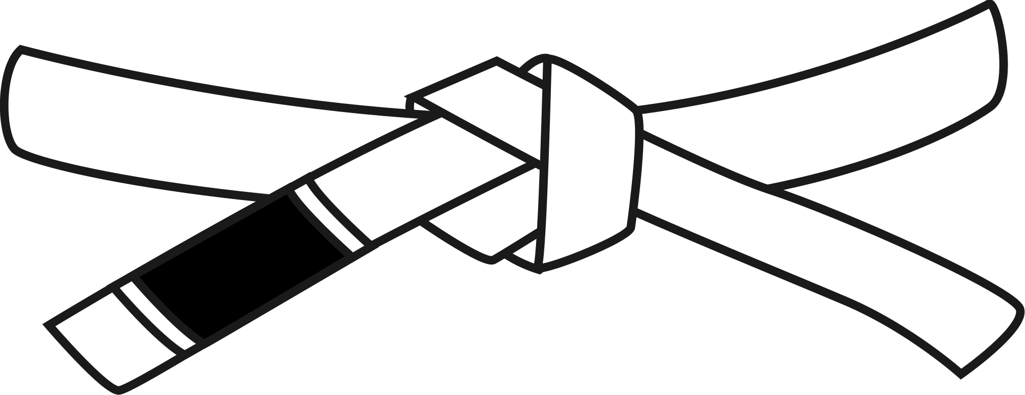 Image Black And White Stock File Bjj White Svg Wikimedia - Jiu Jitsu Belt (2000x772), Png Download
