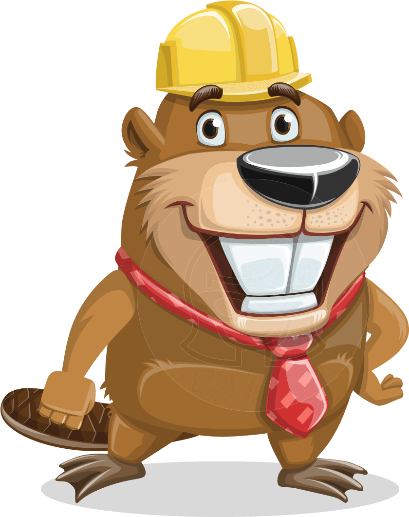 Bent The Beaver - Beaver Cartoon (957x1060), Png Download