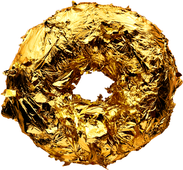 Gold Doughnut (640x640), Png Download