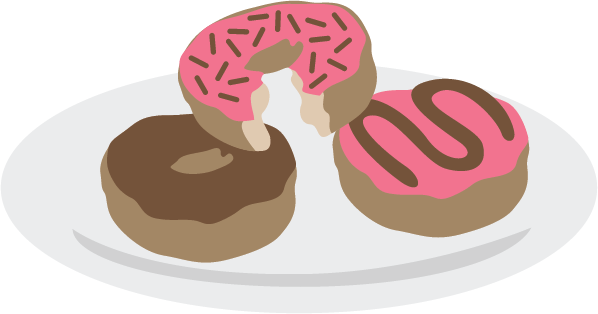 Plate Clipart Doughnut - Plate Of Doughnut Clipart (598x314), Png Download