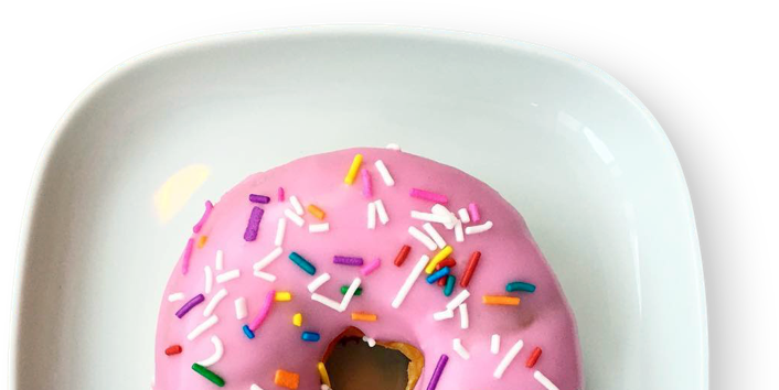 A Vanilla Sprinkles Doughnuts On A Plate - Doughnut (765x353), Png Download