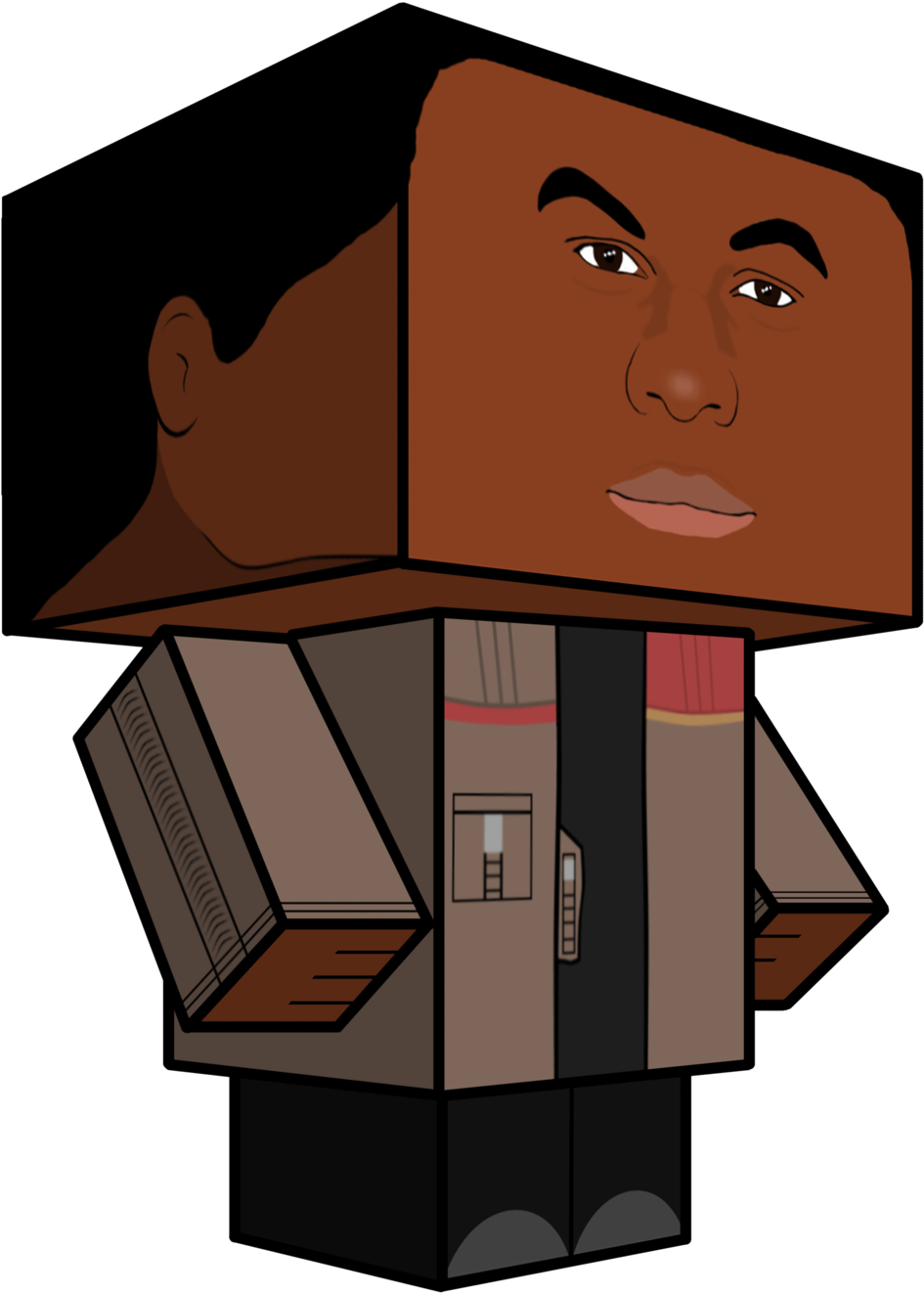 Cubeecraft Finn Star Wars Episode Vii By Jagamen On - Paper Toy Mandela (1024x1355), Png Download