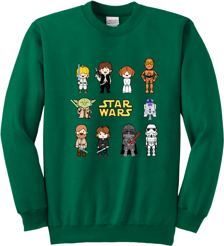 Characters Star Wars Darth Vader Yoda Bb8 Youth Crewneck - Men's Dunder Mifflin Paper Company Funny Tv Show (1024x1024), Png Download