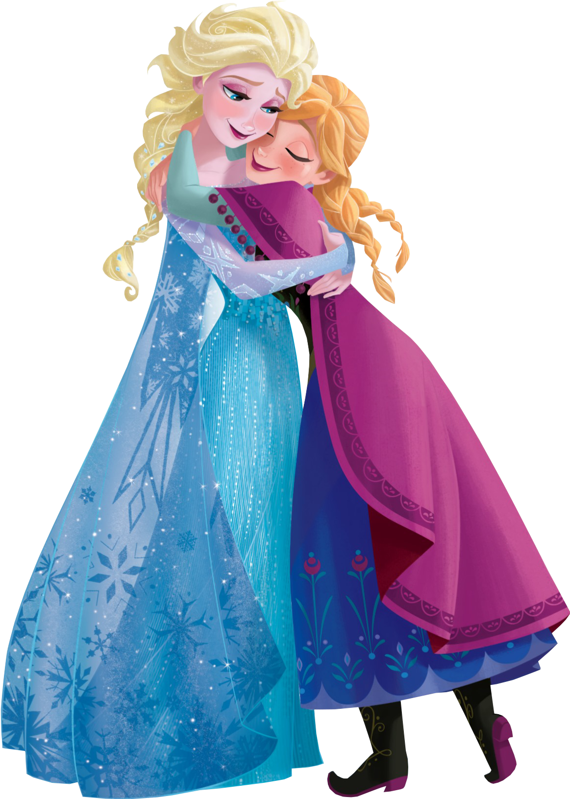Clip Art Black And White Library Elsa Transparent Anna - Anna And Elsa Transparent (500x715), Png Download