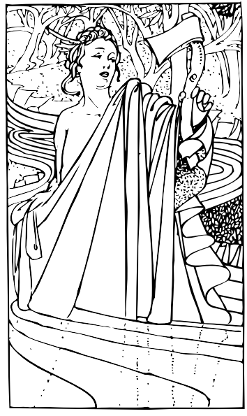 Free Vector Mercury Holding An Axe Clip Art - Vector Graphics (354x595), Png Download