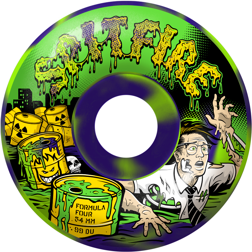 Spitfire 52mm Toxic Apocalypse Formula Four Wheels - Skateboard Wheels (900x900), Png Download