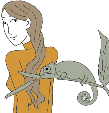 Chameleon - Drawing (450x450), Png Download