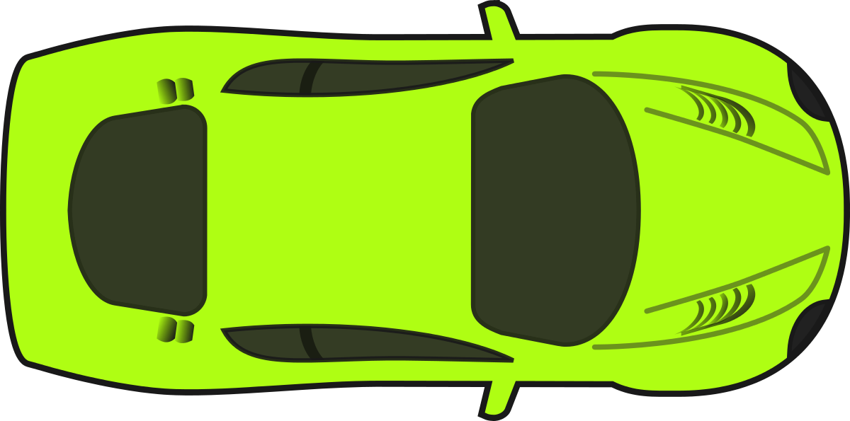 Race Car Racing Cars Clip Art - Overhead View Of Car (1200x595), Png Download