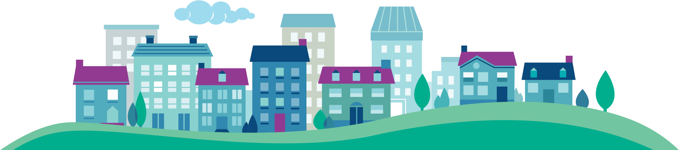 Town Png Free Download - Town Graphic Png (2353x560), Png Download