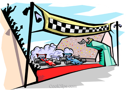 Finish Line At Raceway Royalty Free Vector Clip Art - Finish Line Clip Art (480x345), Png Download